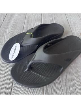 OOFOS OOriginal Sandal Men’s Size 12 Black Recovery Flip Flops Comfort OOfoam